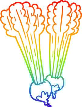 rainbow gradient line drawing Cartoon beetroots vector