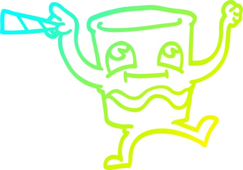 cold gradient line drawing cartoon animated whisky glass vector