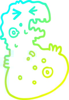 cold gradient line drawing cartoon germ vector