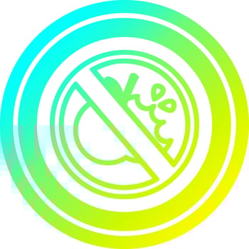 no healthy food circular in cold gradient spectrum vector