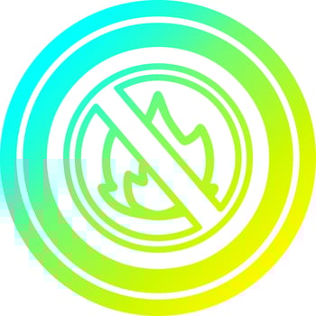 no flames circular in cold gradient spectrum vector