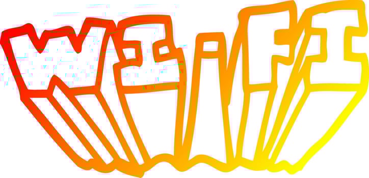 warm gradient line drawing cartoon wi fi vector