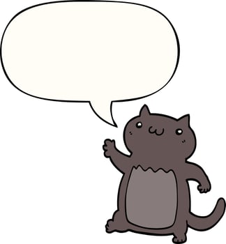 cartoon cat and speech bubble vector