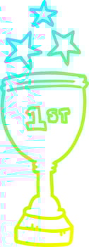 cold gradient line drawing cartoon sports trophy vector