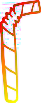 warm gradient line drawing cartoon striped straw vector