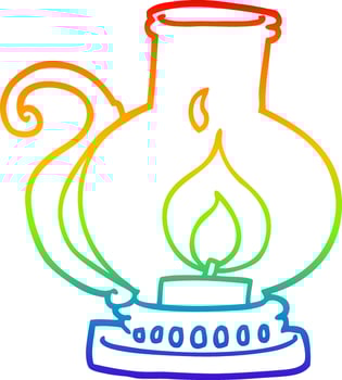 rainbow gradient line drawing cartoon lantern vector