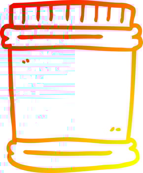 warm gradient line drawing cartoon vitamin pots vector