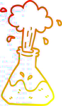 warm gradient line drawing cartoon science experiment vector