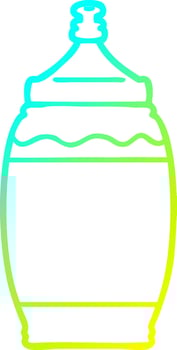 cold gradient line drawing cartoon ketchup bottle vector