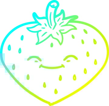 cold gradient line drawing cartoon strawberry vector