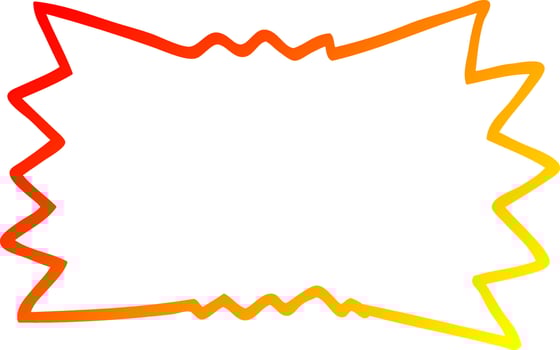 warm gradient line drawing cartoon explosion symbol vector