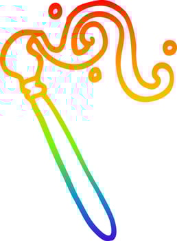 rainbow gradient line drawing cartoon paint brush vector