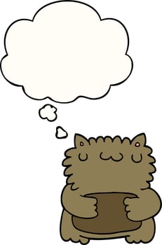 cartoon bear and thought bubble vector