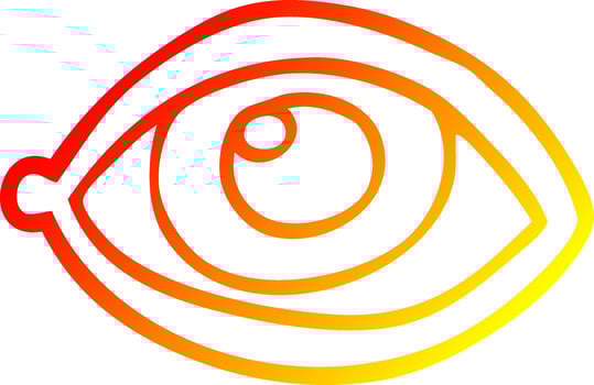 warm gradient line drawing cartoon eye staring vector