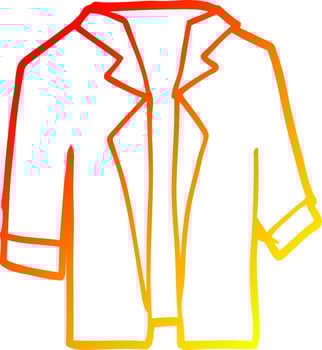 warm gradient line drawing cartoon suit shirt vector
