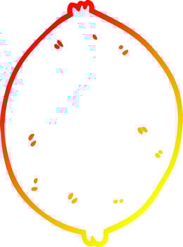 warm gradient line drawing cartoon lemon vector