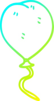cold gradient line drawing cartoon balloon vector