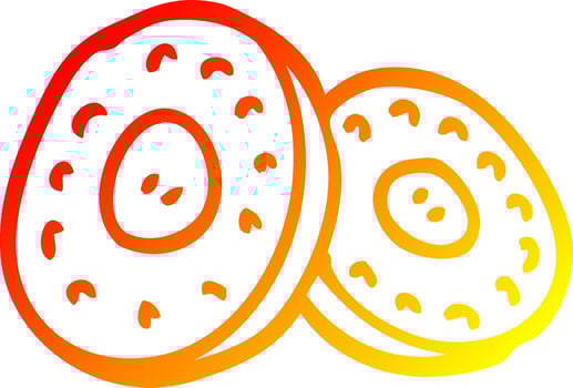 warm gradient line drawing cartoon two silver coins vector