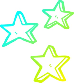 cold gradient line drawing cartoon stars vector