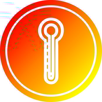 glass thermometer circular in hot gradient spectrum vector