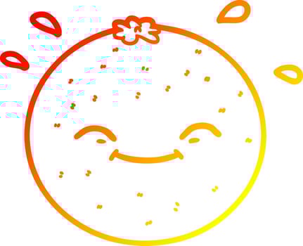 warm gradient line drawing cartoon orange vector