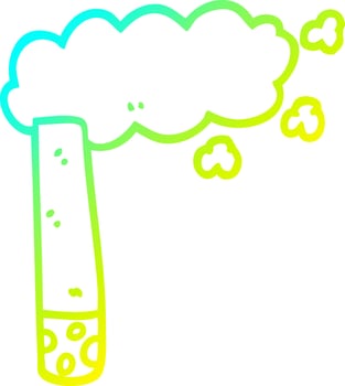 cold gradient line drawing cartoon cigarette vector