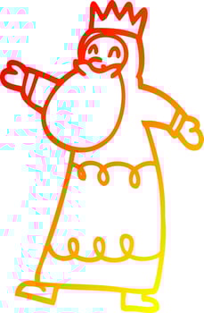 warm gradient line drawing cartoon wise king vector