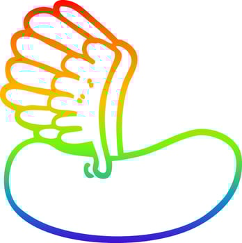 rainbow gradient line drawing cartoon flying sausage vector