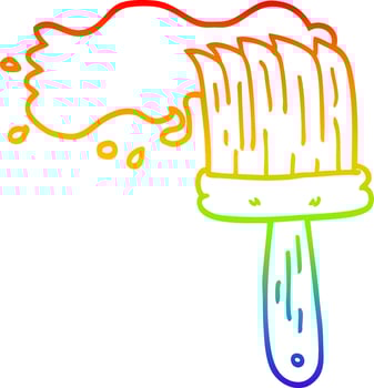 rainbow gradient line drawing cartoon paint brush vector