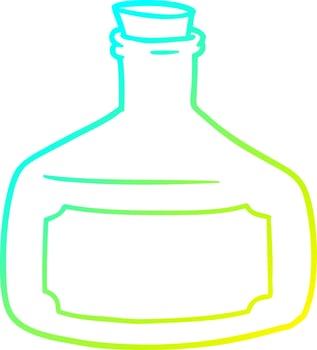 cold gradient line drawing old bottle cartoon vector