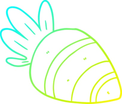 cold gradient line drawing cartoon carrot vector