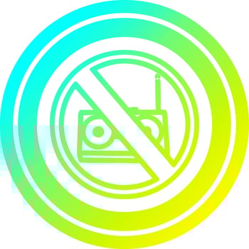 no music circular in cold gradient spectrum vector