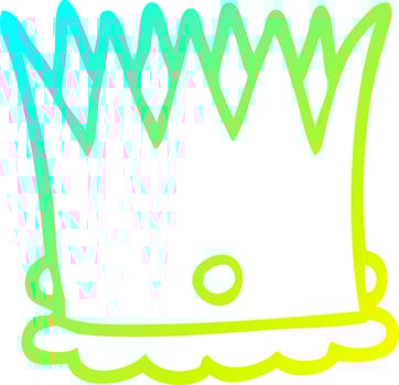 cold gradient line drawing cartoon royal crown vector