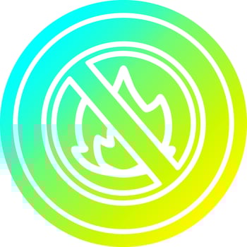 no flames circular in cold gradient spectrum vector