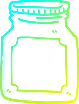 cold gradient line drawing cartoon storage jar vector