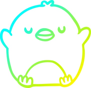 cold gradient line drawing cute penguin vector