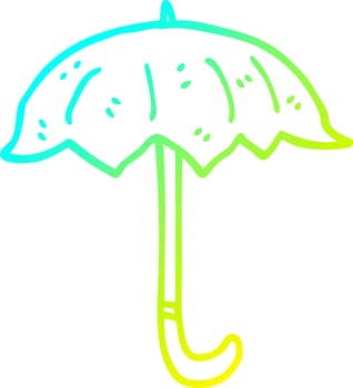 cold gradient line drawing cartoon open umbrella vector