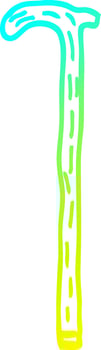 cold gradient line drawing cartoon walking stick vector