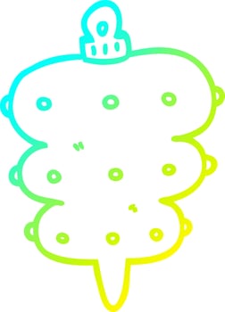 cold gradient line drawing cartoon christmas decoration vector