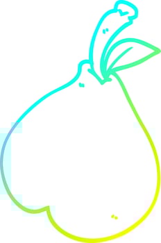 cold gradient line drawing cartoon pear vector