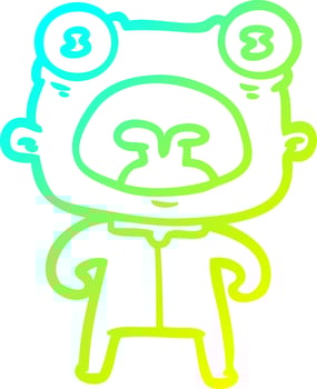 cold gradient line drawing cartoon weird alien shouting vector