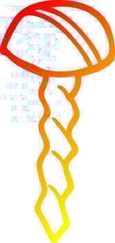warm gradient line drawing cartoon old brass screw vector