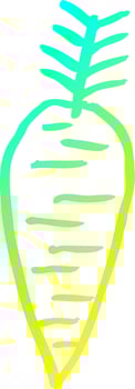 cold gradient line drawing cartoon yellow carrot vector