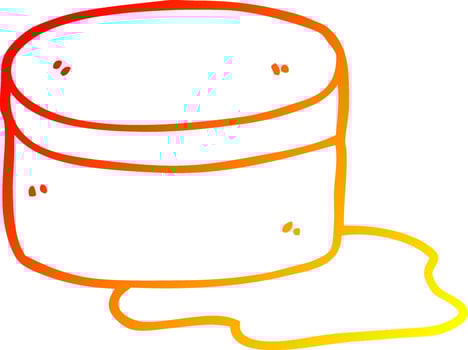warm gradient line drawing cartoon beauty lotion tub vector