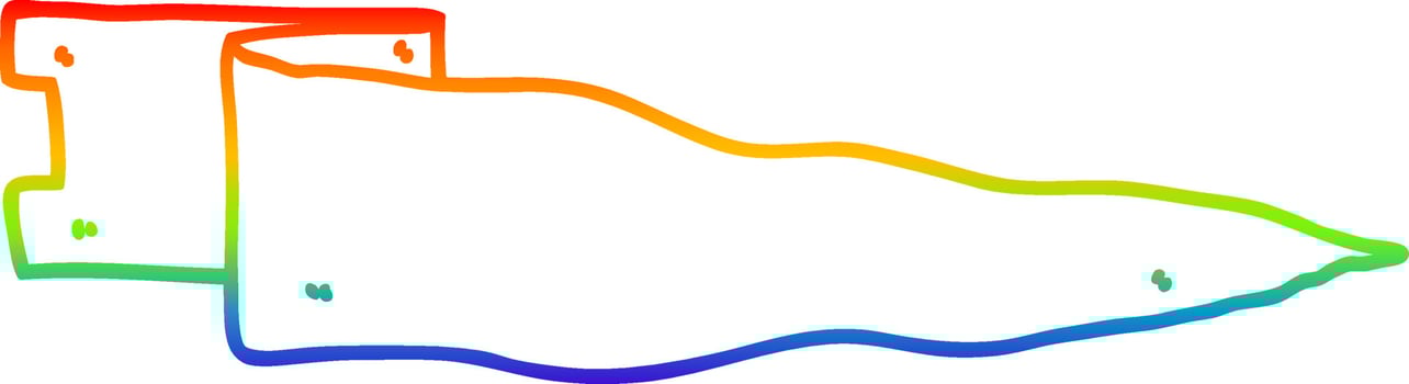 rainbow gradient line drawing cartoon waving banner vector