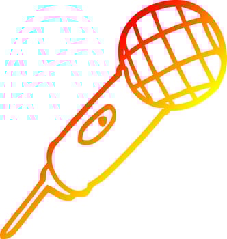 warm gradient line drawing cartoon microphone vector