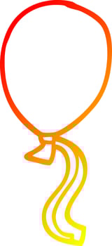 warm gradient line drawing cartoon red balloon vector