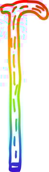 rainbow gradient line drawing cartoon walking stick vector