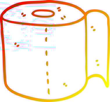 warm gradient line drawing cartoon toilet roll vector