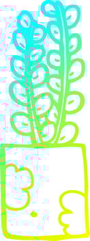 cold gradient line drawing cartoon plant vector